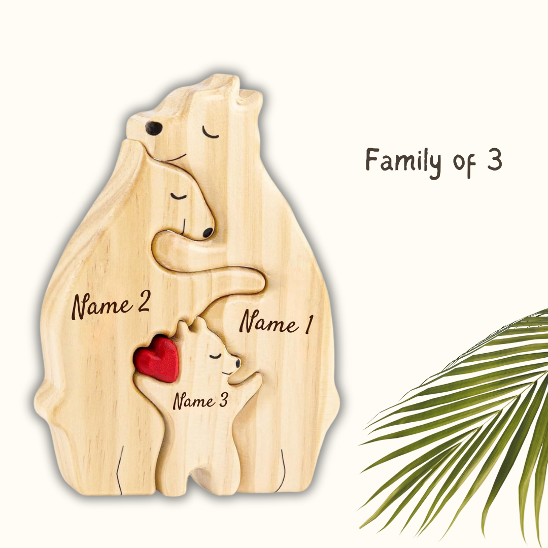 Wooden Bear Family Puzzle - Gift for Family